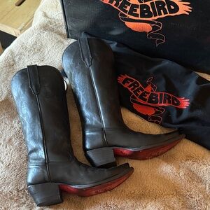 Freebird Woodland Black Leather Cowboy Boots 7